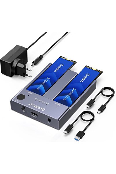 Generic محطة إرساء ORICO M.2 NVMe ثنائية الفتحات NVMe، غلاف USB-C إلى NVMe SS...