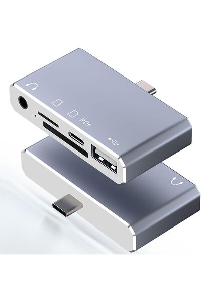 Generic USB C Hub 5-in-1 Multiport Adapter with SD & Micro SD Card Reader, 3....