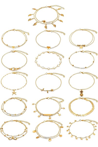 Generic خلخال بوهيمي، أساور للكاحل، خلخال للشاطئ، سلاسل للقدم، مجوهرات قابلة ...