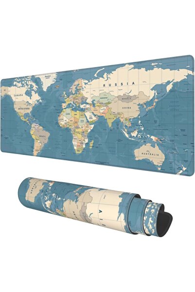 Generic Desk Mat, Blue Vintage World Map Extended Gaming Mouse Pad Large, 31....
