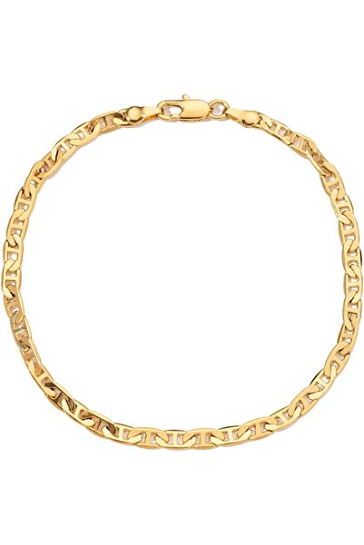 Generic خلخال مارينا مسطح ذهبي للنساء والرجال، مطلي بالذهب عيار 14 أو 18 قيرا...