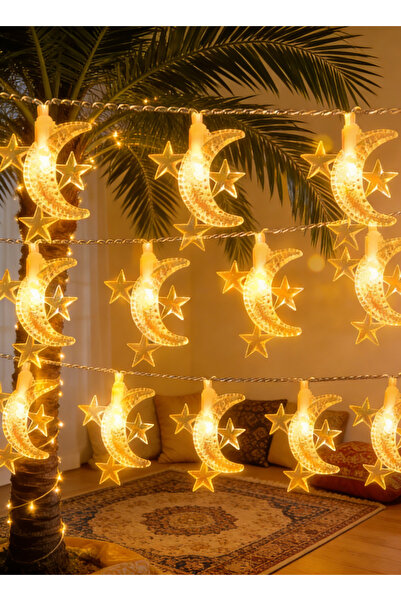 Pomefar Ramadan Lights,10M Warm White LED Moon Star Fairy Lights – Eid & Rama...