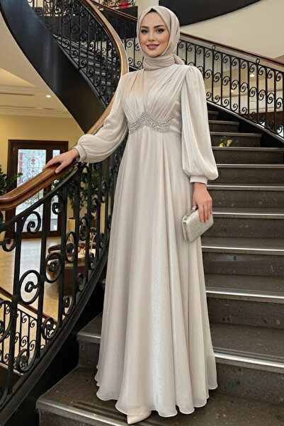 N.S NEVA STYLE فستان سهرة مزين بالخرز والأحجار 4876TAS