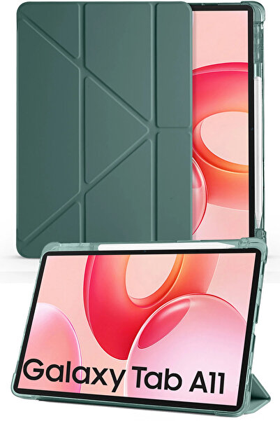 Nezih Case Samsung Galaxy A11 8.7 İnç X130 Uyumlu Kalem Bölmeli Uyku Modlu Ak...
