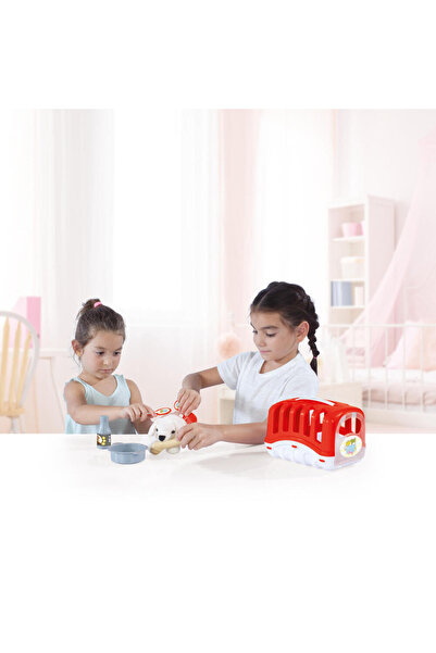 Dolu Puppy with cage and accessories - Red