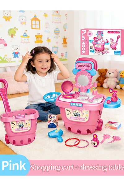 Generic 2-in-1 Toy Shopping Cart & Vanity Table - Princess Beauty Makeup Dres...