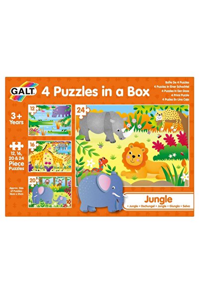 Galt Set 4 puzzle-uri Jungla (12, 16, 20, 24 piese)