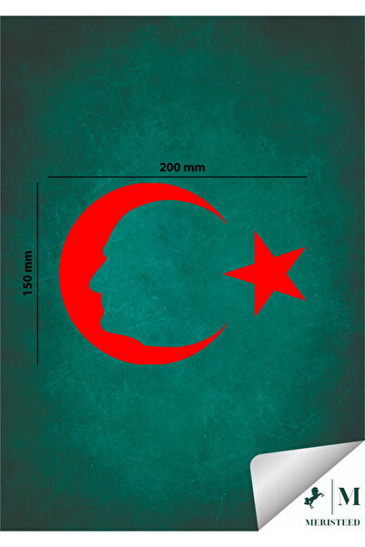meristeed Ataturk Silhouette Turkish Flag Sticker |   Car Laptop Glass Flat S...