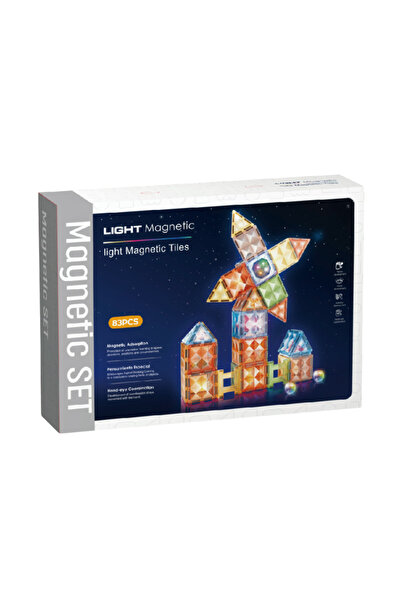 Bufnitel Joc magnetic Diamond cu lumini - 83 piese (7.5 cm)