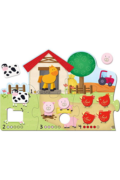Galt Puzzle - Numaram animalele de la ferma ( 6 piese)