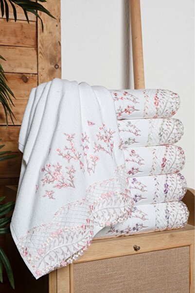 Fiesta Tekstil منشفة مخملية مطرزة من الأورجانزا والدانتيل مقاس 50x90، مجموعة ...