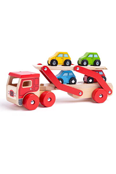 BIGJIGS Toys Camion cu platforma pentru masinute