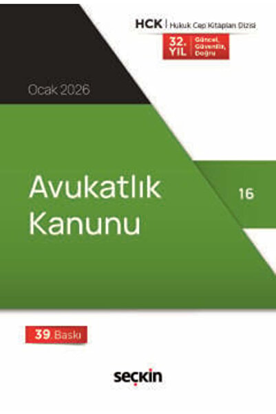 Seçkin Yayıncılık Avukatlık Kanunu (Cep Kitabı) (Yayına Hazırlayan) 39. Baskı...