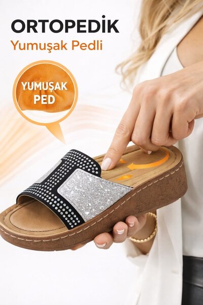 Slipcat Papuci de damă Stoned Soft, cu talpă ușoară, deschiși în față, pentru...