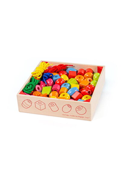 BIGJIGS Toys Wooden bead set for stringing