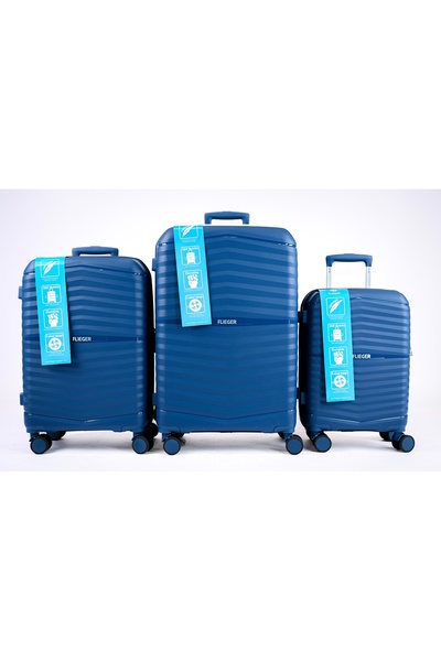 MAC CENTER 3-piece hard-shell luggage set – 4 x 360° spinner wheels – lightwe...