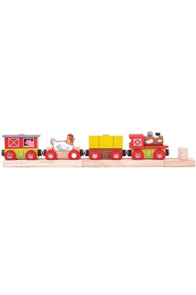 BIGJIGS Toys Ευχάριστο τρένο αγροκτήματος