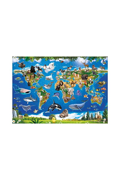 Dino Puzzle XL - Harta animalelor (100 piese)