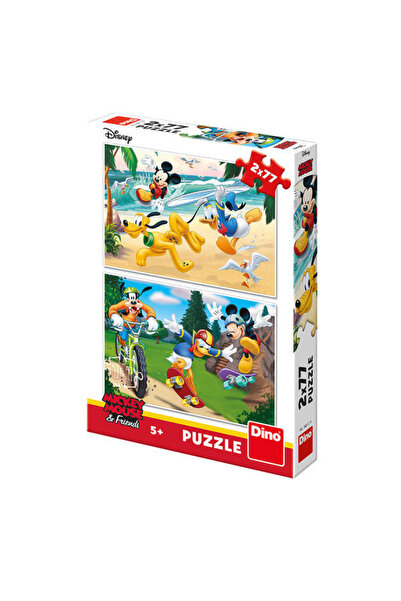 Dino Puzzle 2 in 1 - Mickey campionul (2 x 77 piese)
