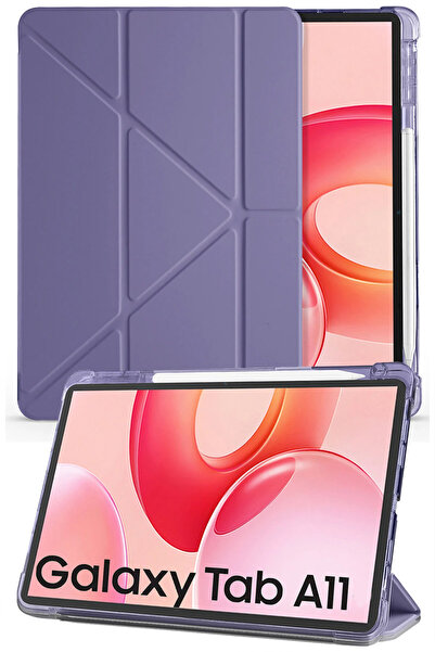 Nezih Case Samsung Galaxy A11 8.7 İnç X130 Uyumlu Kalem Bölmeli Uyku Modlu Ak...