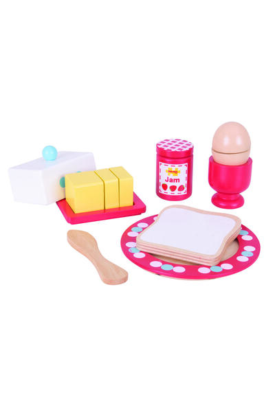 BIGJIGS Toys Set mic dejun din lemn