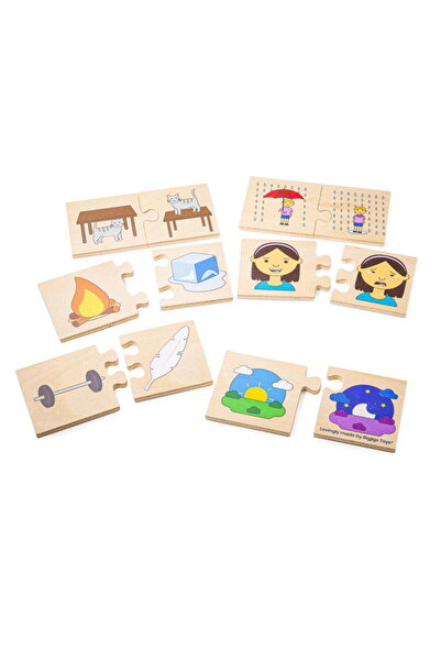 BIGJIGS Toys Puzzle din lemn - Notiuni opuse