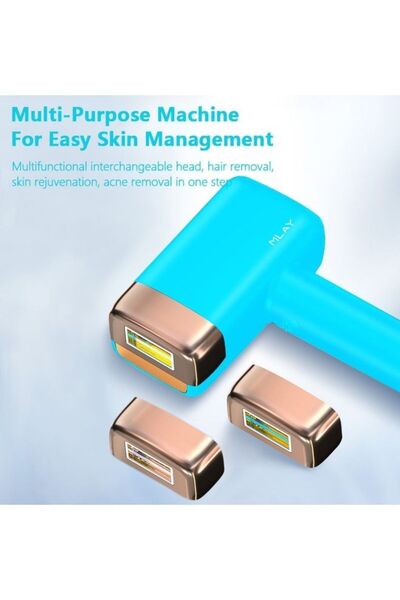Mlay 3 in 1 Painless Ice Compress Hair Removal Device Blue