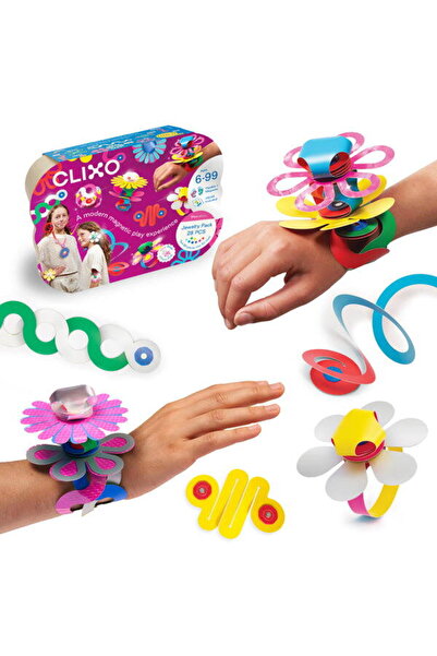 Clixo ® joc magnetic de construit - Bijuterii colorate (28 piese)