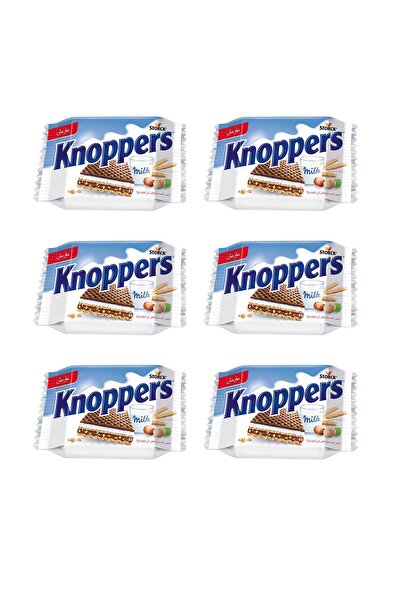 Knoppers Fındıklı Süt Kremalı Gofret 25g x 6'lı Paket Atıştırmalık Çikolatalı...