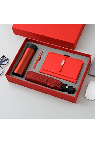 OEM Premium Corporate Gift Set: Agenda, Umbrella, Thermos and Pen – Office Na...