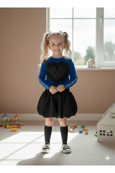 ERDEM KIDS Set dublu pentru fete: bluză cu aplicații de piatră și fustă tip b...