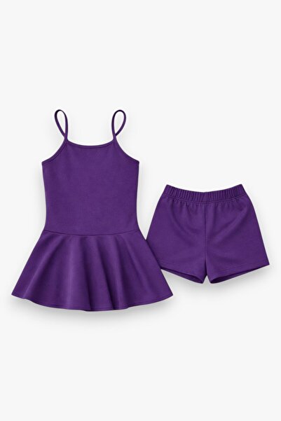 My Kids Wear Girl's Waitress Swimsuit Dress and Shorts 2-Piece Set 12425