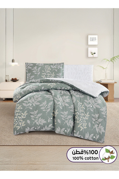 Melen Single and a half summer bed sheet set, 100% cotton - 4 pieces - Fits a...