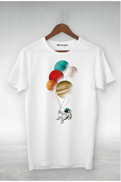 ALCİNOUS Unisex Cotton Printed Oversized Short Sleeve Basic T-Shirt