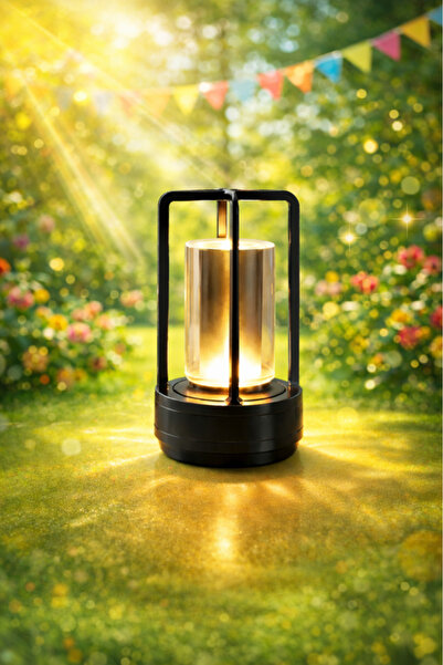 Taimi مصباح طاولة معدني محمول، لاسلكي قابل لإعادة الشحن بتقنية LED، تحكم بالل...