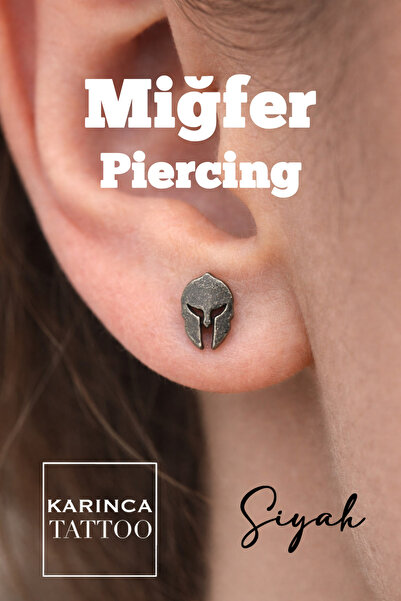 Karınca Piercing Sparta Miğfer Savaşçı Kask Kulak Kıkırdak Helix Conch Tragus...