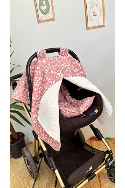 Puro Cotone 100% Cotton Double Layer Floral Patterned Muslin Stroller Cover a...