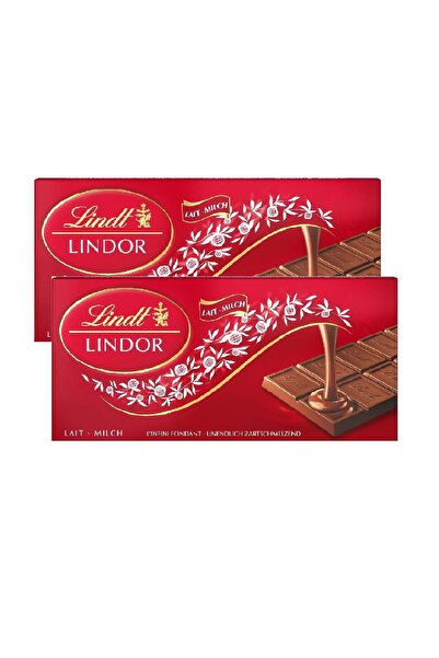 Lindt Lindor Sütlü Çikolata Tablet 100g x 2’li Paket Yumuşak Dolgulu İsviçre ...