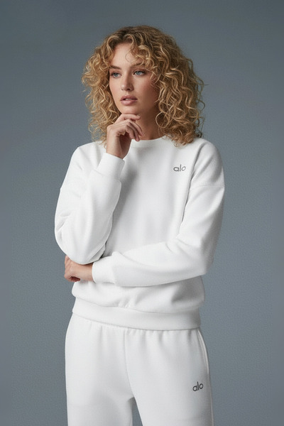 HepsitrentStore White Color Crew Neck Oversize Sweatshirt