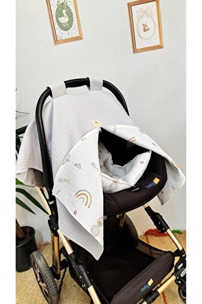 Puro Cotone 100% Cotton Double Layer Duck Patterned Muslin Stroller Cover and...
