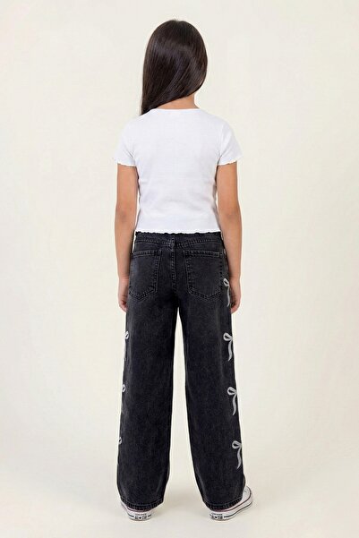 DMB BOYS & GIRLS Dmb Girls' Jeans with Bows 26Ydmb-0508