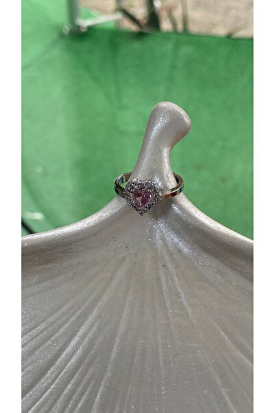 SELUVİA خاتم نسائي قابل للتعديل مرصع بحجر الزركون على شكل قلب باللون الوردي -...