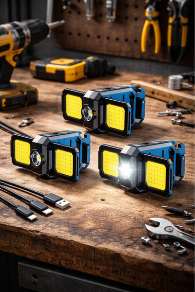 Taimi مصباح يدوي LED من نوع COB، 3 قطع، قابل لإعادة الشحن عبر منفذ USB-C، قاع...