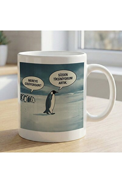 Bk Gift Nihilist Penguen Beyaz Kupa Bardak -13, Ofis ve Hediye Kupası, Arkada...