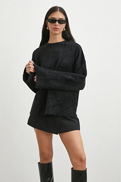 New Deux Women's Soft Textured Oversized Pullover