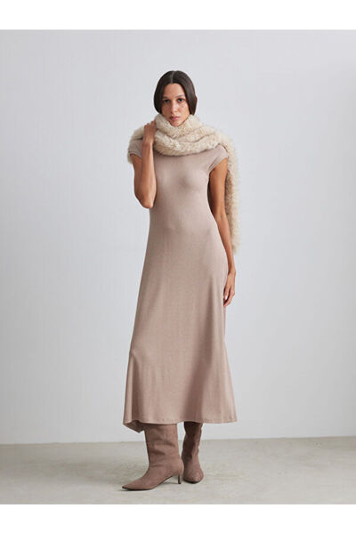 LC Waikiki High Collar Waist-Slit Dress