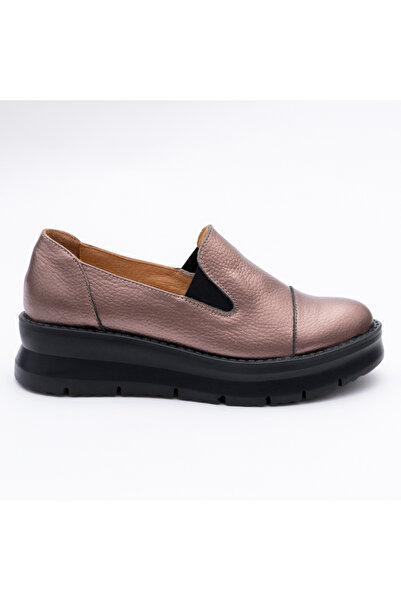 VAGAM Dark Pink Genuine Leather Shoes with Elastic