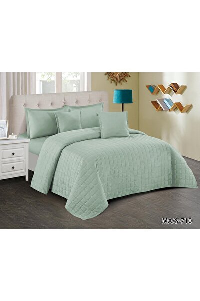 ROSHNA طقم لحاف مفرش سرير نفر ونص مضغوط بتصميم سادة فندقي ليمنحك صيف منعش مقا...