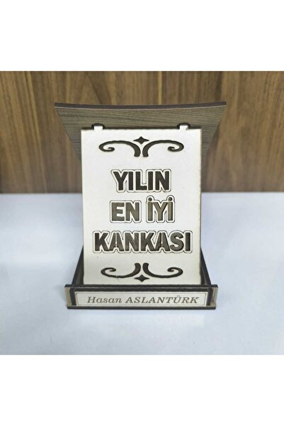 HEDİYENİZ BİZDE Kişiye Özel Yılın En İyi Kankası Ahşap Plaket