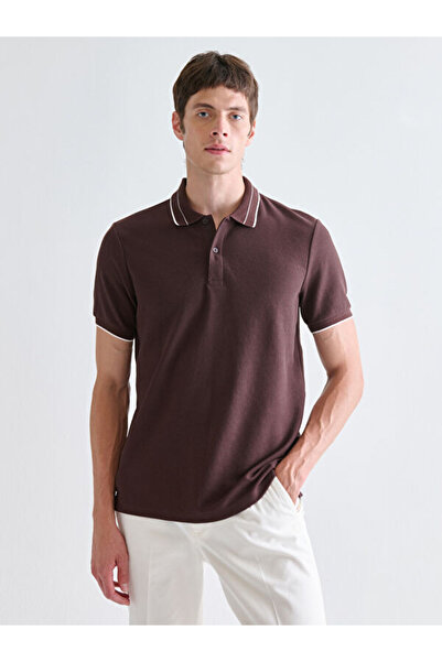LC Waikiki RMZ GİYİM FARKIYA Ανδρικό T-shirt με γιακά που γυρίζει, από χτενισ...